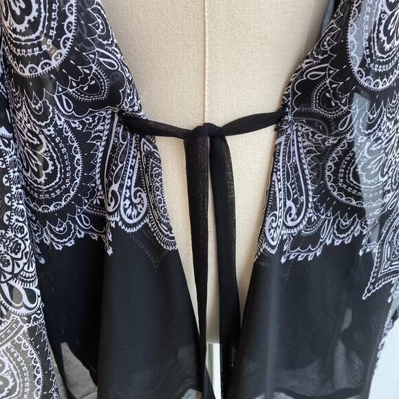 Cache lagenlook top blouse shirt with tie closure sz M - Picture 7 of 8